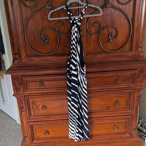 INC Blue and White Striped Halter Dress